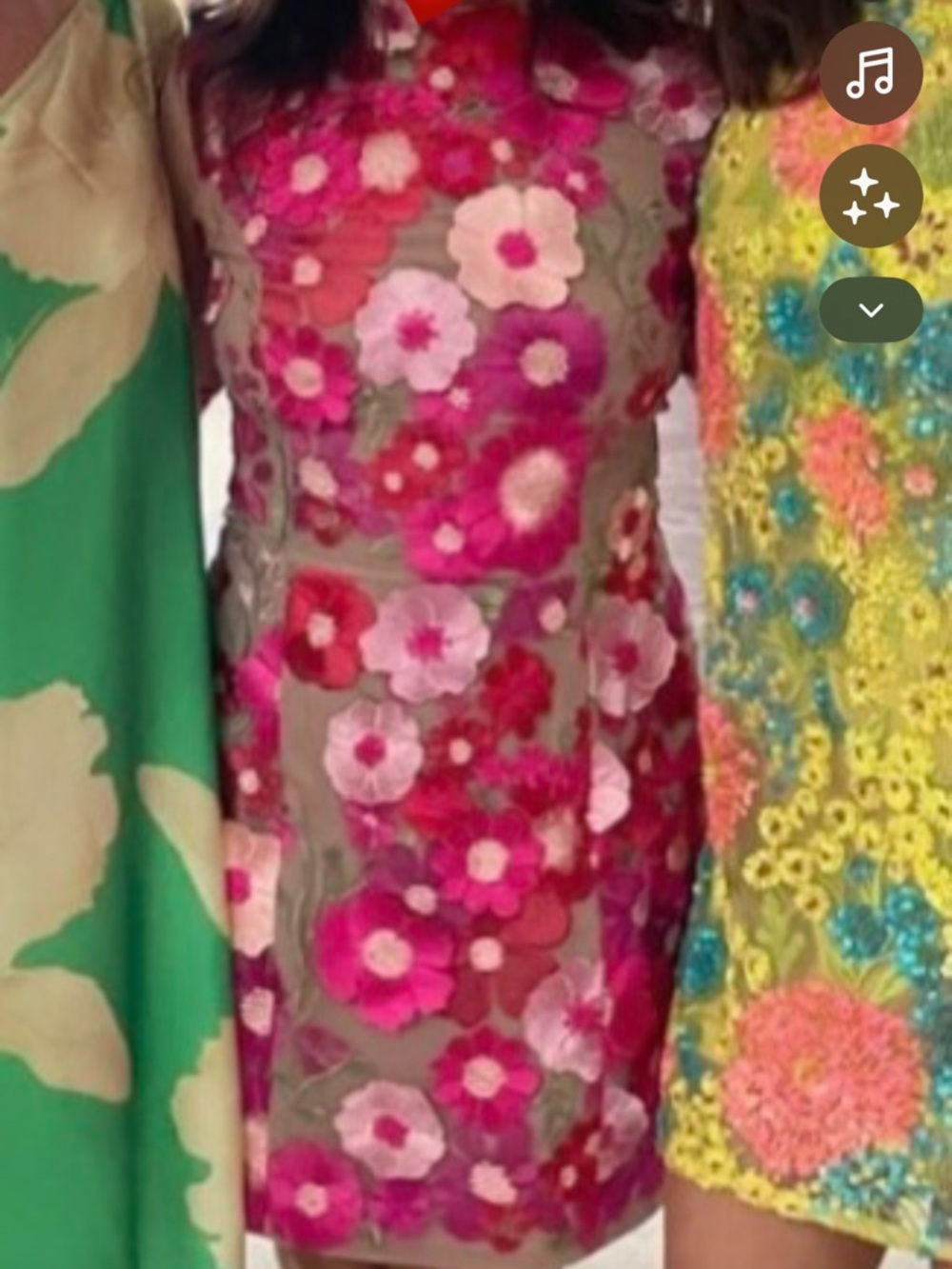 Elliatt Floral Appliqué Mini Dress in Pink, Red, Cream - Picture 5 of 5